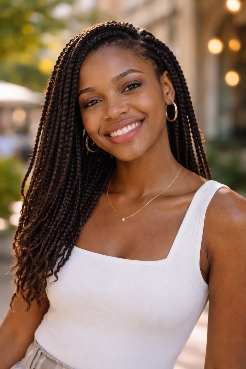 Woman with clear glowing skin