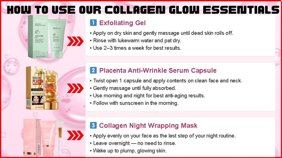 How to use the collagen glow essentials - step by step