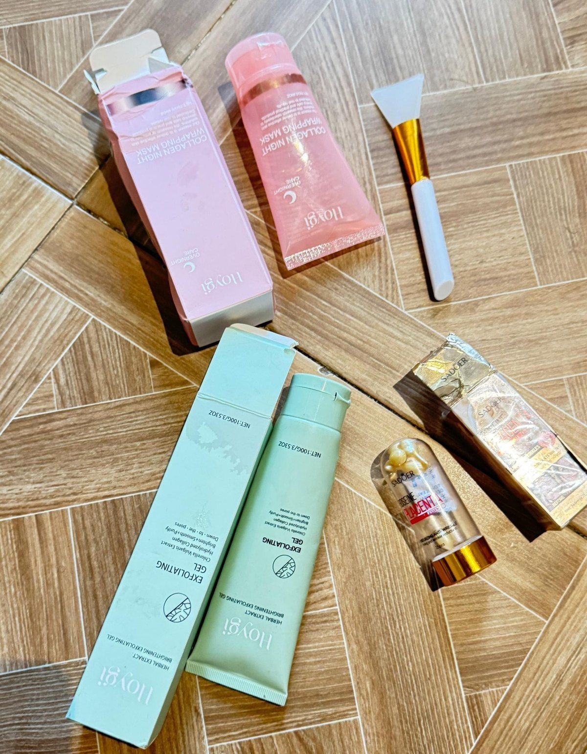 The full collagen glow routine laid out